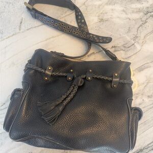 Black Leather Shoulder Bag